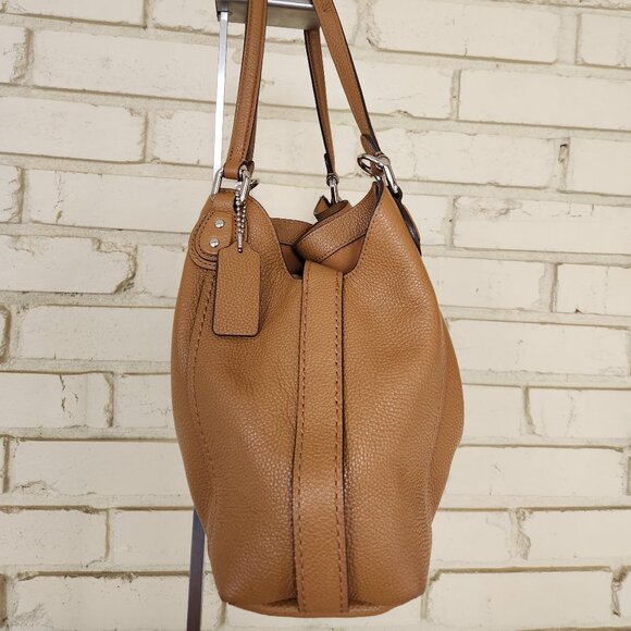 Coach Edie Brown Leather Shoulder Bag Purse - Picture 4 of 14